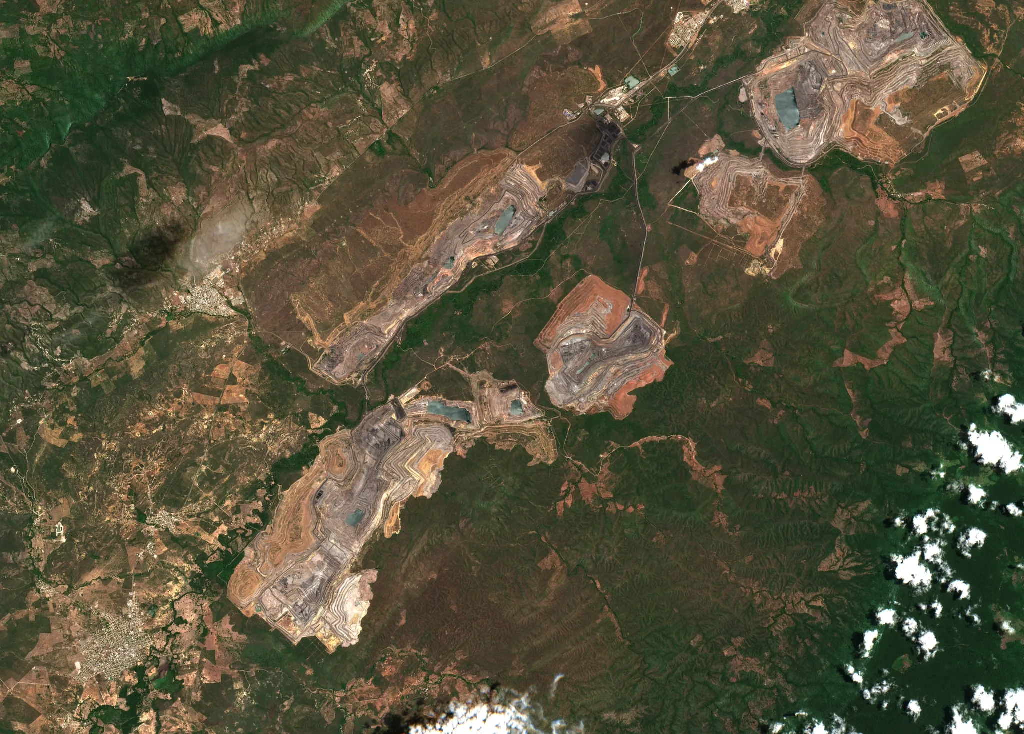 Imagen satelital Sentinel-2 del Cerrejón y su entorno en La Guajira, Colombia
